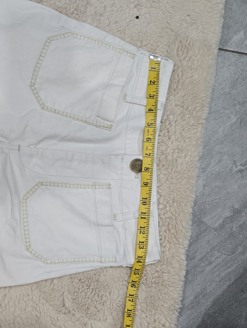 Maeve White Straight-Leg Jeans with Stitch Detail